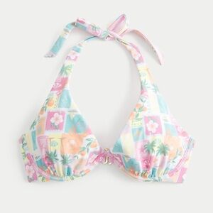 Hollister Reversible Halter Triangle Bikini Top and bottoms